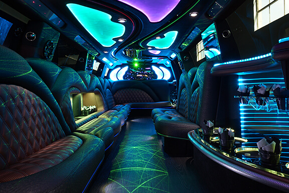 Interior of limo buses