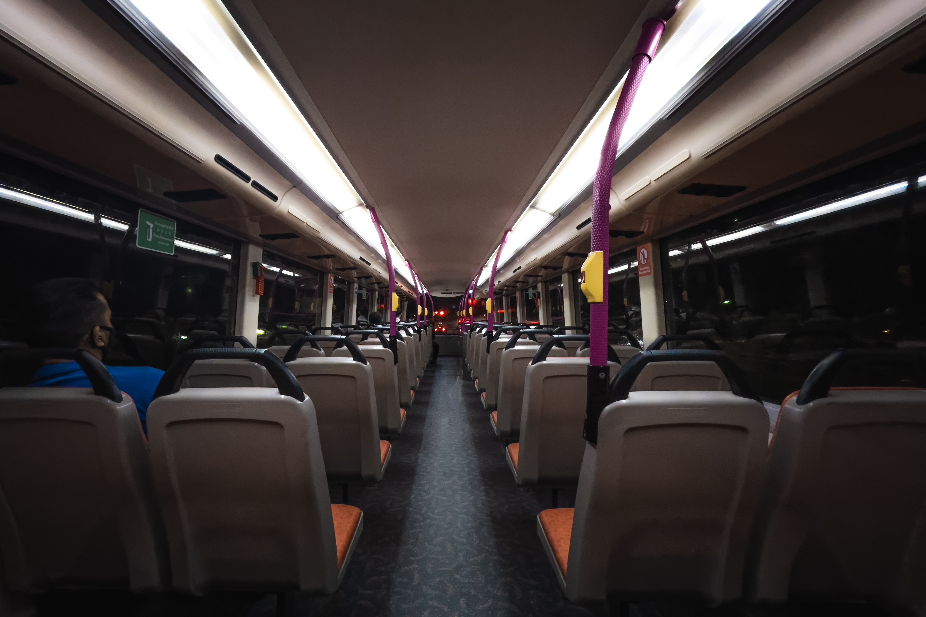 Interior of a luxury charter bus