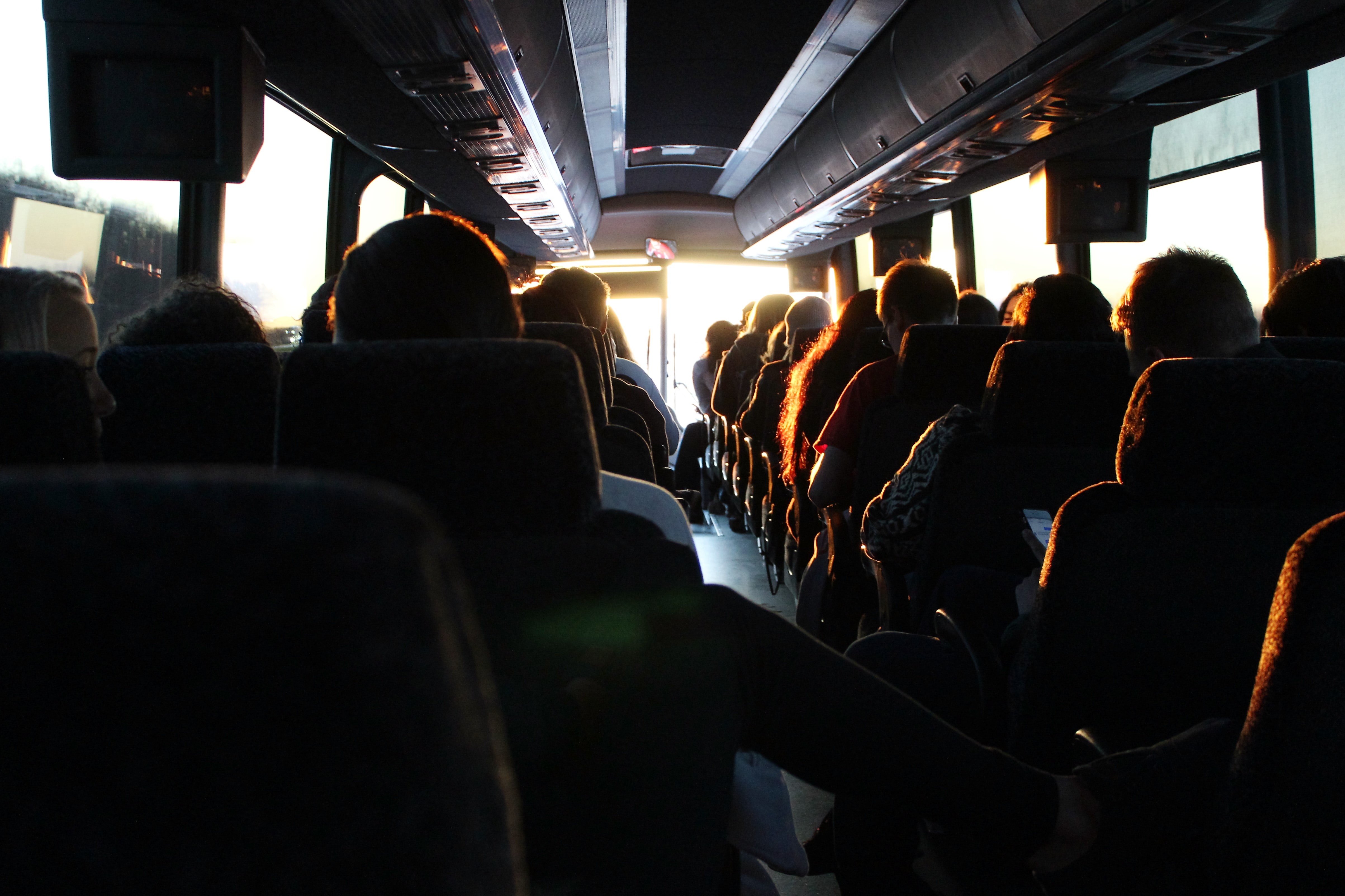 Interior of a Charter bus